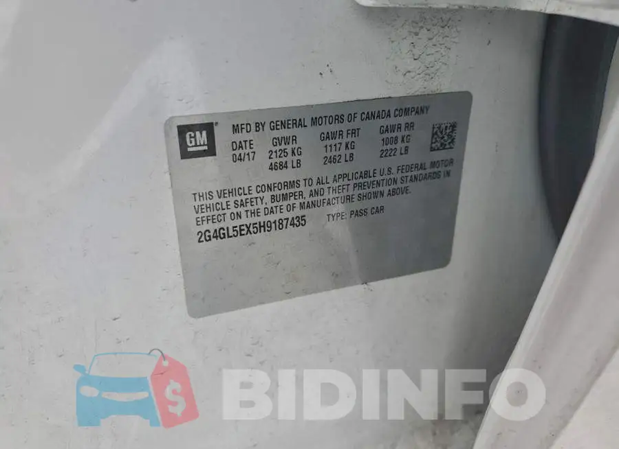 2G4GL5EX5H9187435 Photo# 12