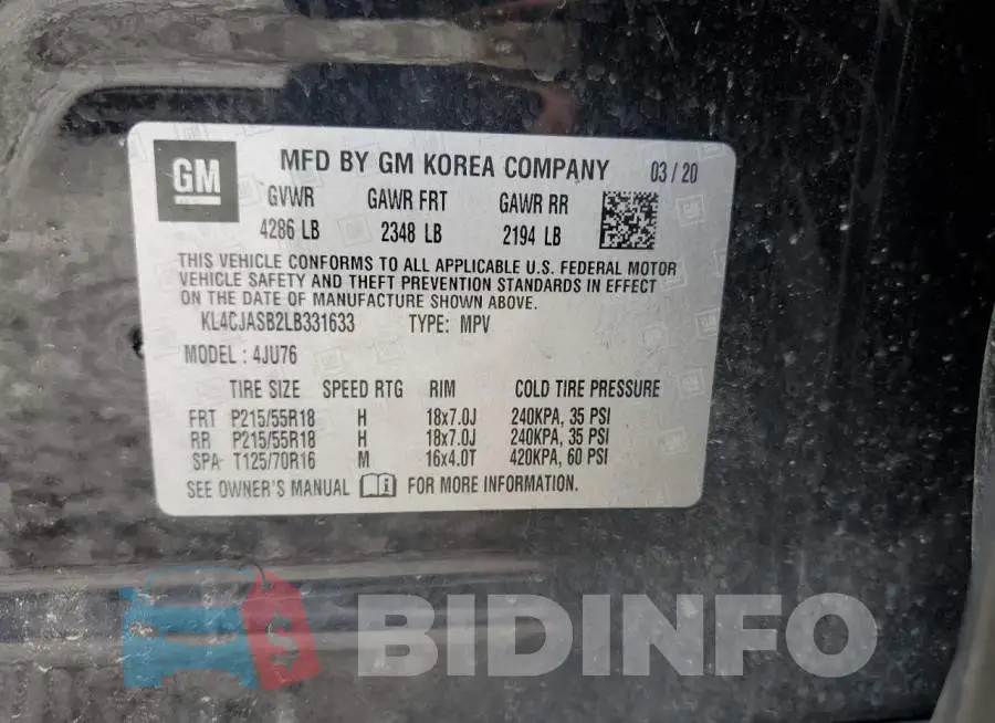 KL4CJASB2LB331633 Photo# 12