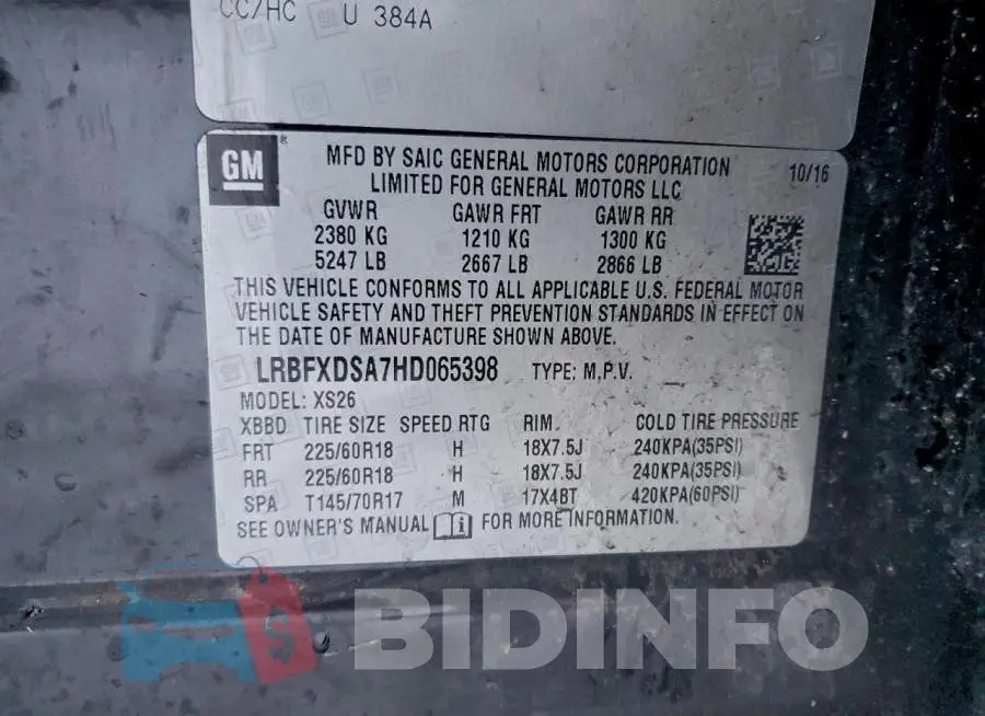 LRBFXDSA7HD065398 Photo# 13