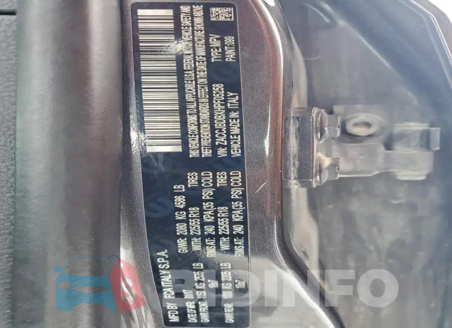 ZACCJBDBXHPF05258 Photo# 13