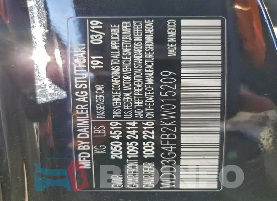 WDD3G4FB2KW015209 Photo# 12