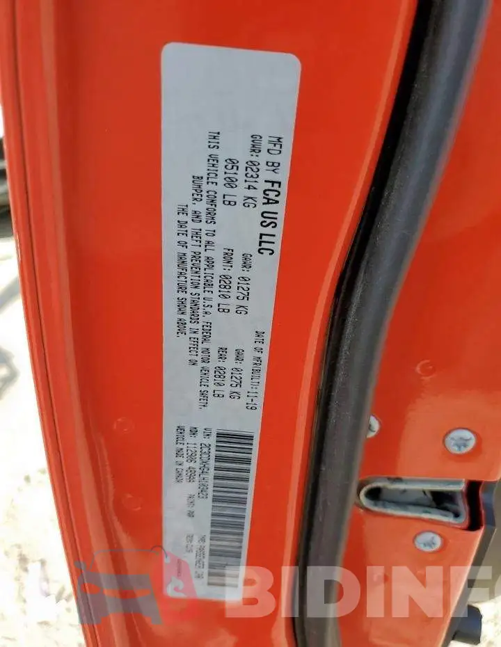 2C3CDXHG4LH103423 Photo# 13