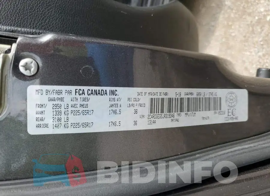2C4RDGEG5JR319346 Photo# 13