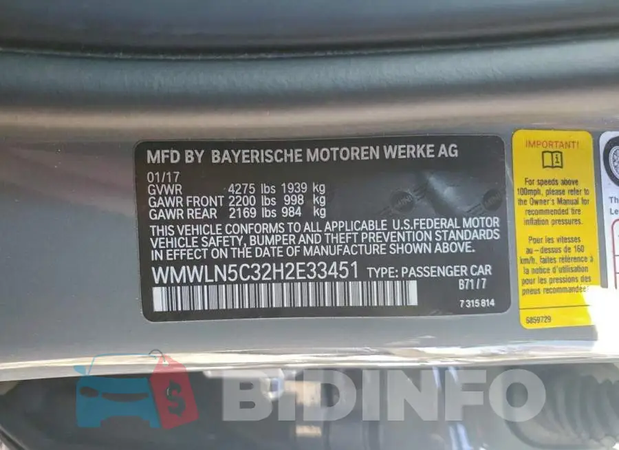 WMWLN5C32H2E33451 Photo# 12