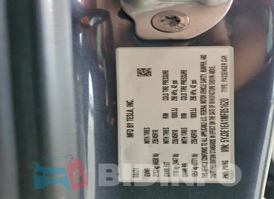 5YJ3E1EA1MF051620 Photo# 12