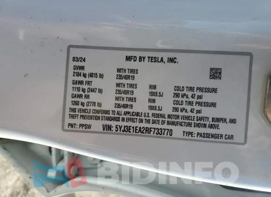 5YJ3E1EA2RF733770 Photo# 12
