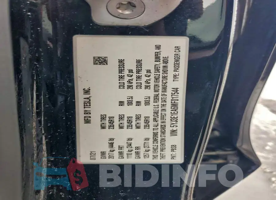 5YJ3E1EA6MF017544 Photo# 12