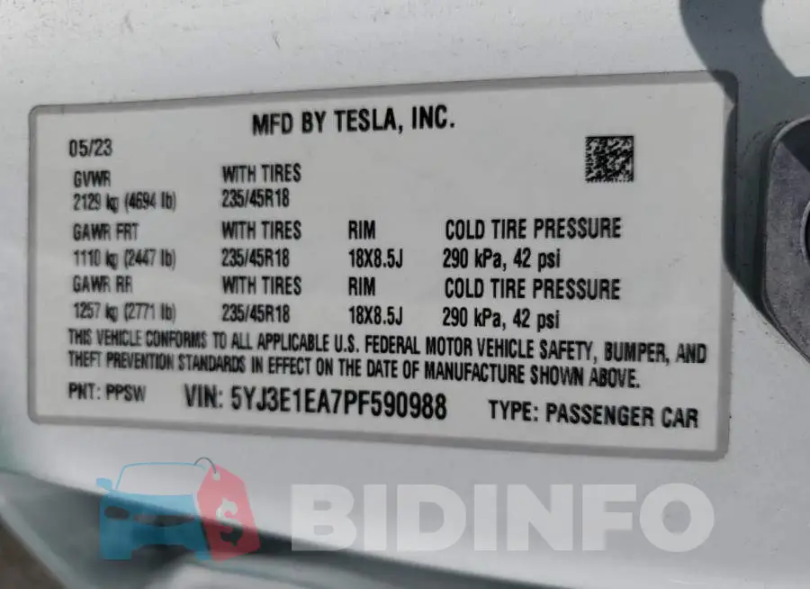 5YJ3E1EA7PF590988 Photo# 12