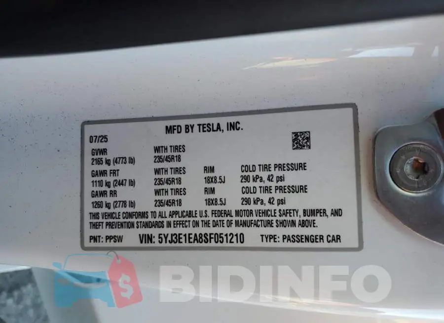 5YJ3E1EA8SF051210 Photo# 12
