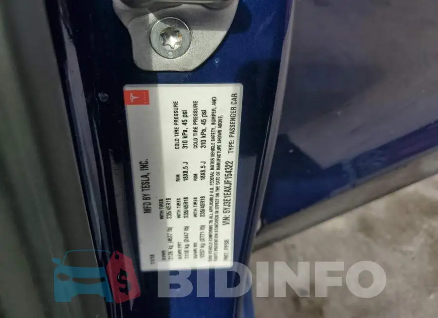 5YJ3E1EAXJF154322 Photo# 12