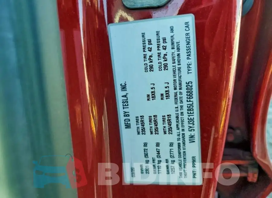 5YJ3E1EB5LF668025 Photo# 13