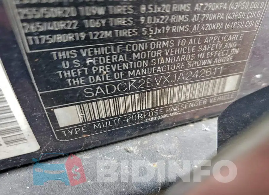 SADCK2EVXJA242611 Photo# 14
