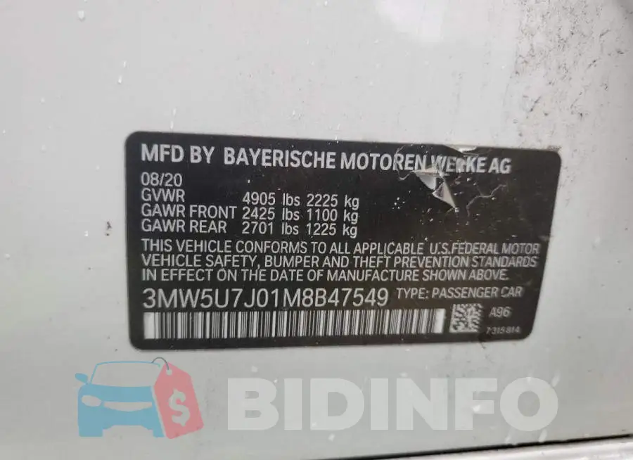 3MW5U7J01M8B47549 Photo# 12