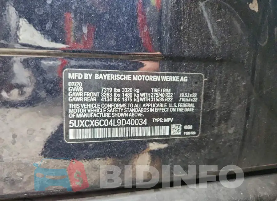 5UXCX6C04L9D40034 Photo# 14
