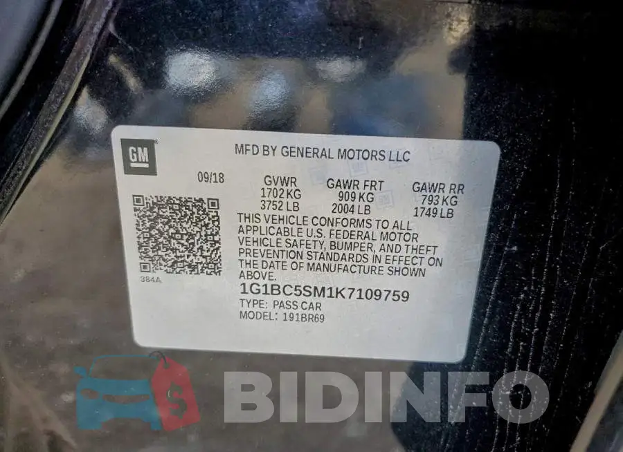 1G1BC5SM1K7109759 Photo# 14