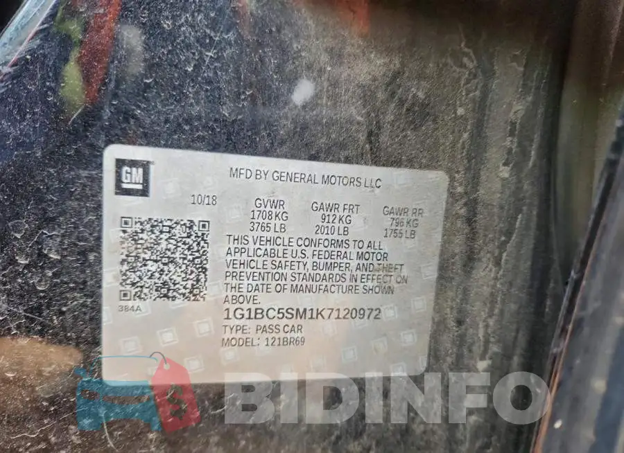 1G1BC5SM1K7120972 Photo# 12