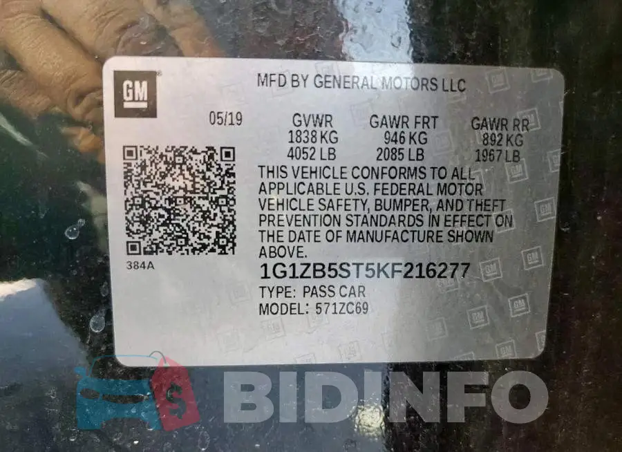 1G1ZB5ST5KF216277 Photo# 13