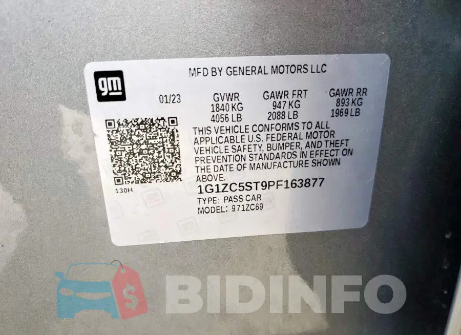 1G1ZC5ST9PF163877 Photo# 12