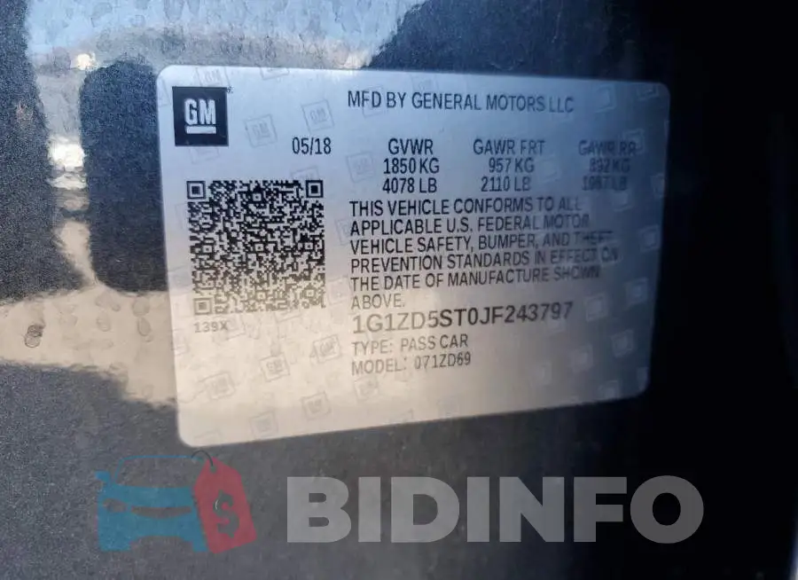 1G1ZD5ST0JF243797 Photo# 12