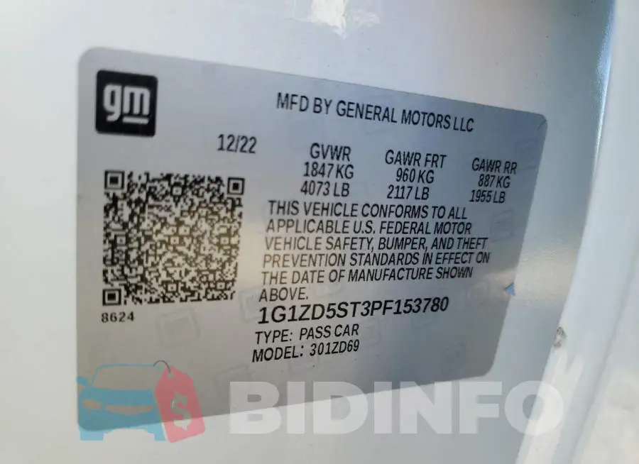 1G1ZD5ST3PF153780 Photo# 12