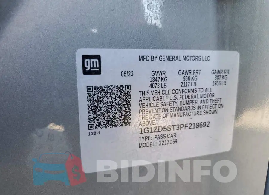1G1ZD5ST3PF218692 Photo# 12