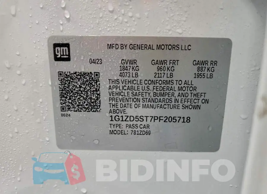 1G1ZD5ST7PF205718 Photo# 12