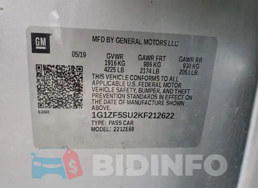 1G1ZF5SU2KF212622 Photo# 12