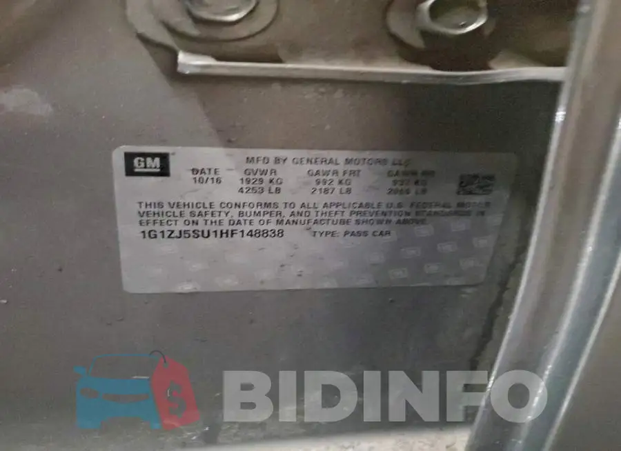 1G1ZJ5SU1HF148838 Photo# 12