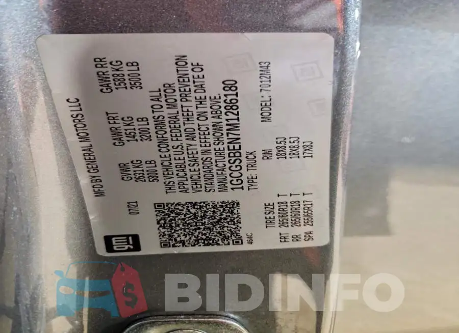 1GCGSBEN7M1286180 Photo# 13