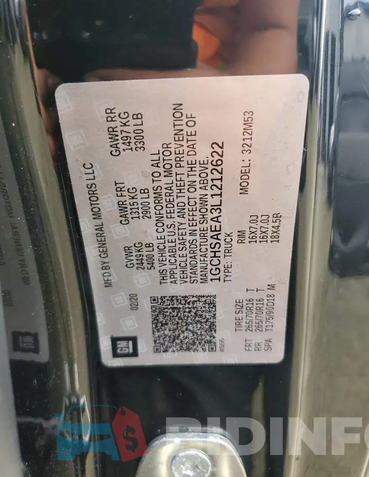 1GCHSAEA3L1212622 Photo# 13