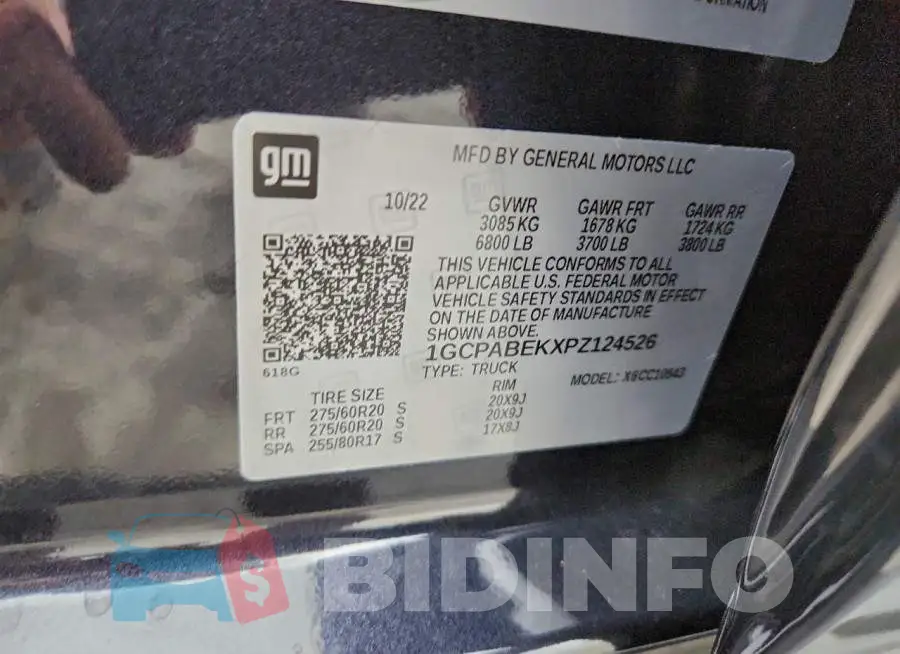 1GCPABEKXPZ124526 Photo# 12
