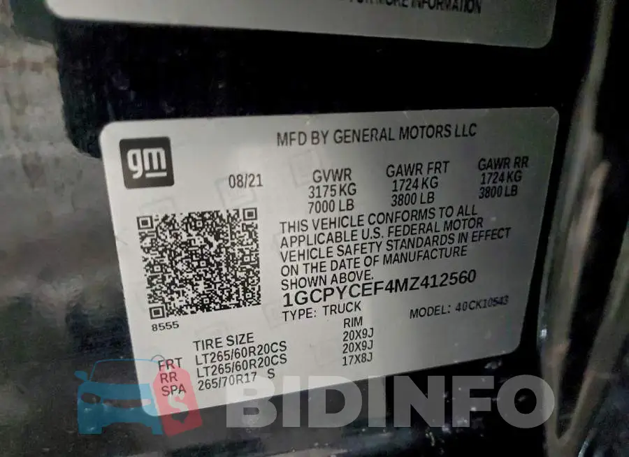 1GCPYCEF4MZ412560 Photo# 13