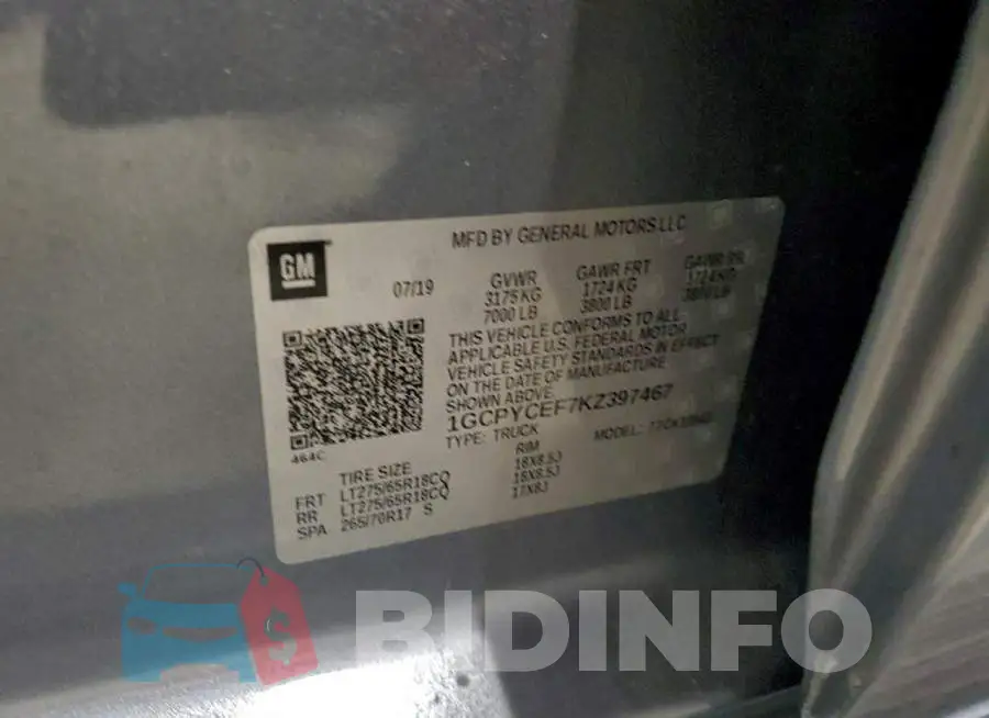 1GCPYCEF7KZ397467 Photo# 13