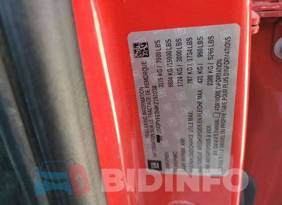 1GCPYFED4KZ151038 Photo# 12
