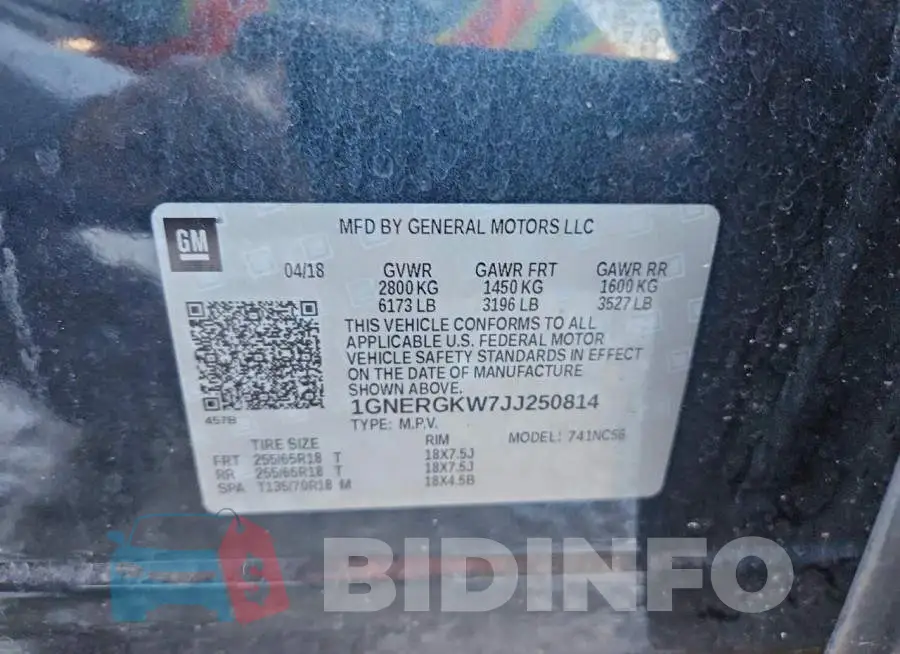 1GNERGKW7JJ250814 Photo# 13