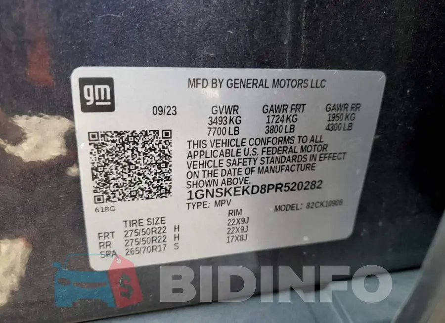 1GNSKEKD8PR520282 Photo# 13