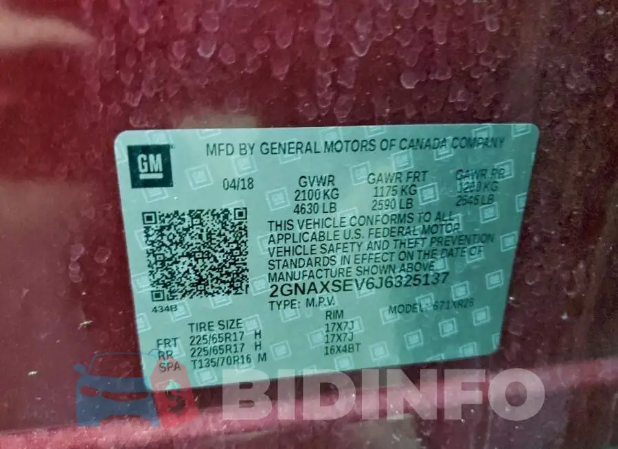 2GNAXSEV6J6325137 Photo# 13