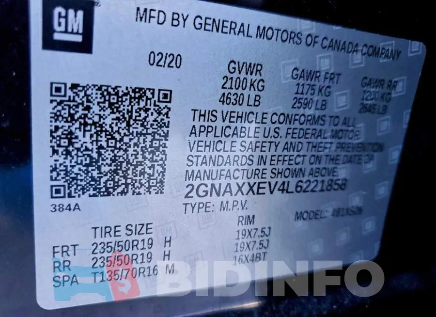 2GNAXXEV4L6221858 Photo# 14