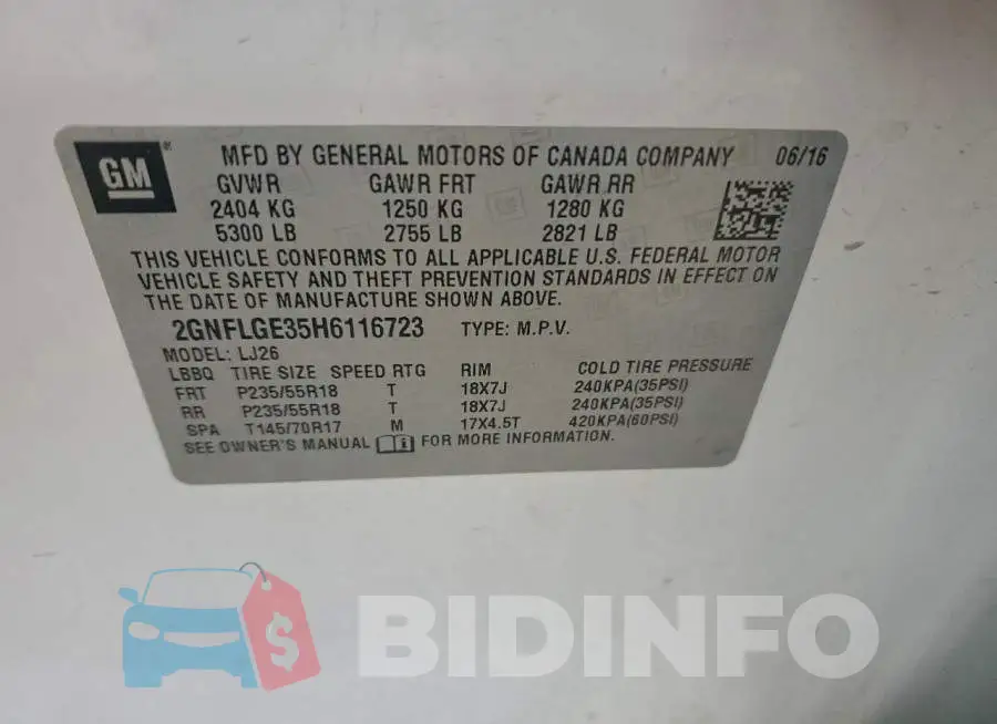 2GNFLGE35H6116723 Photo# 13