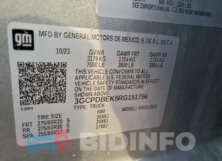 3GCPDBEK5RG151756 Photo# 12
