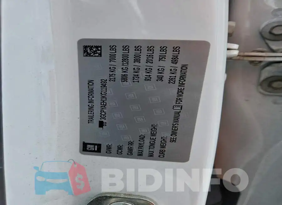 3GCPYAEH1KG119492 Photo# 12