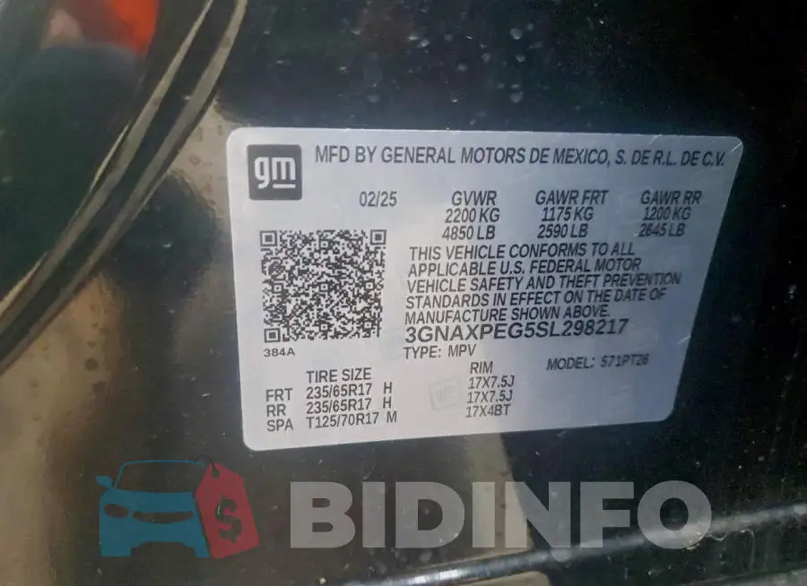 3GNAXPEG5SL298217 Photo# 13