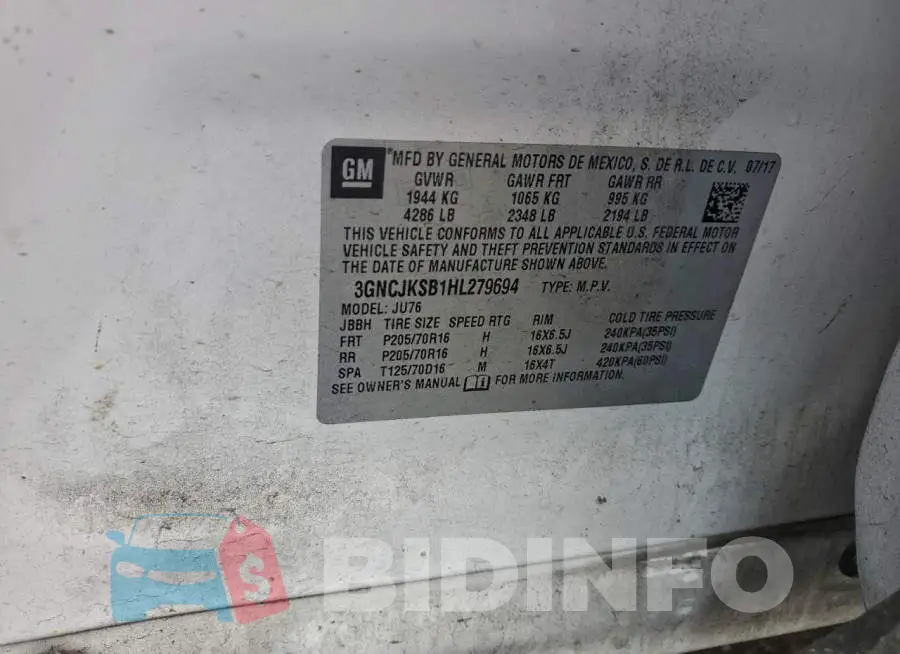 3GNCJKSB1HL279694 Photo# 13