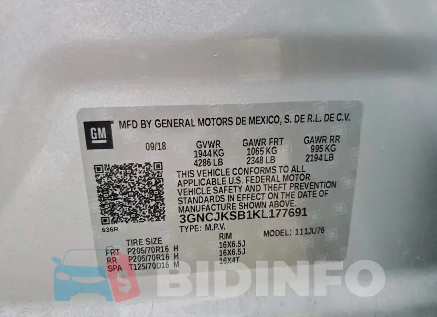 3GNCJKSB1KL177691 Photo# 13