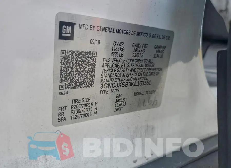 3GNCJKSB3KL163551 Photo# 13