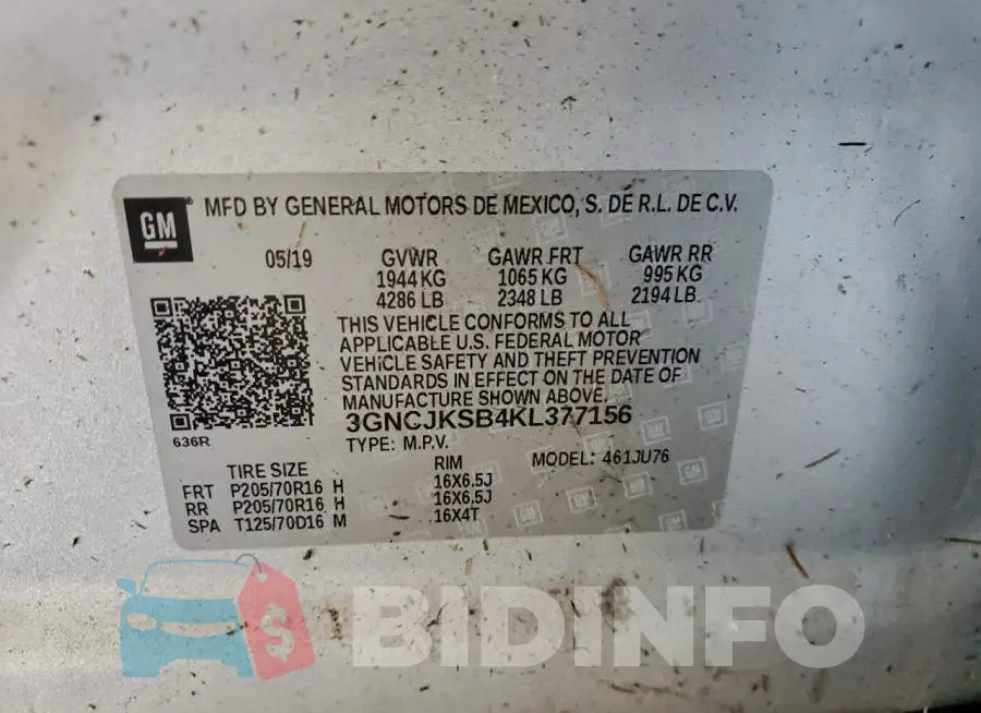 3GNCJKSB4KL377156 Photo# 13