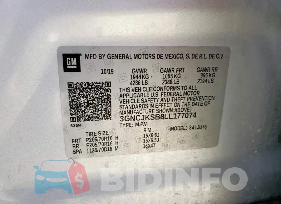 3GNCJKSB8LL177074 Photo# 12