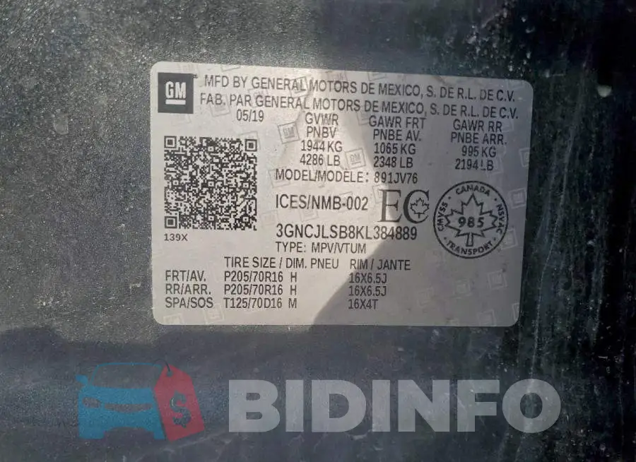 3GNCJLSB8KL384889 Photo# 14