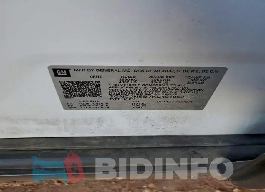 3GNCJNSB7KL404853 Photo# 12
