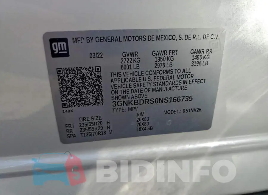 3GNKBDRS0NS166735 Photo# 13